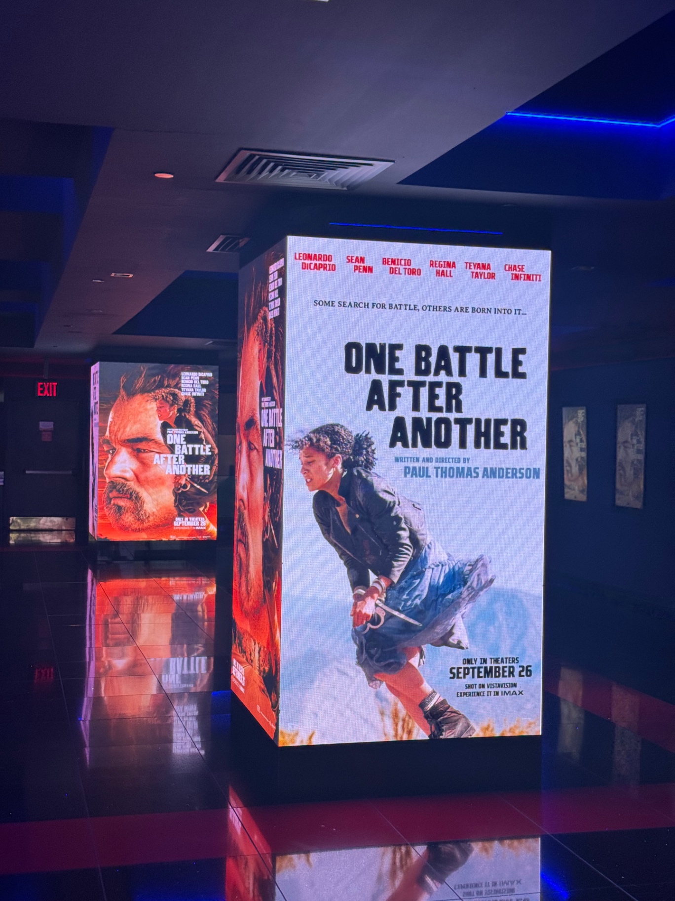 One Battle After Another theatrical lobby display