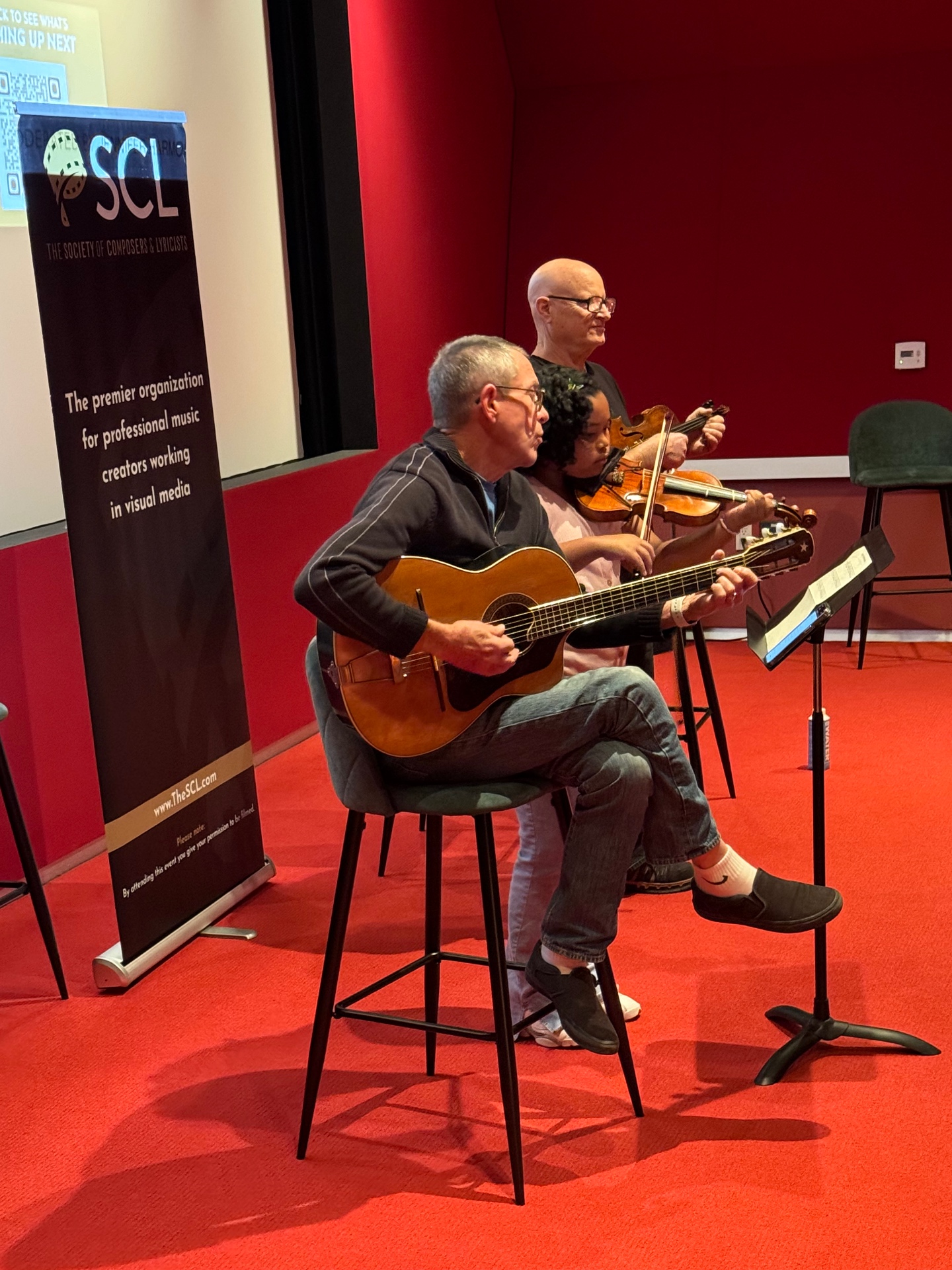 Musicians perform selections from The Last Repair Shop at a Society of Composers & Lyricists event