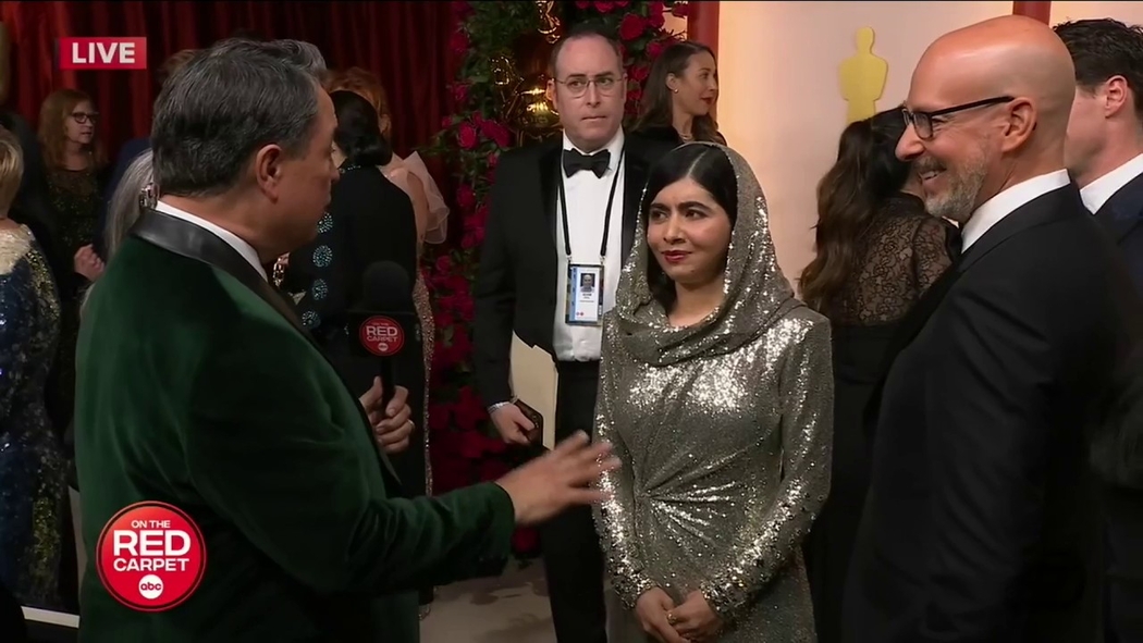 Malala Yousafzai interviewed live on the Oscars red carpet
