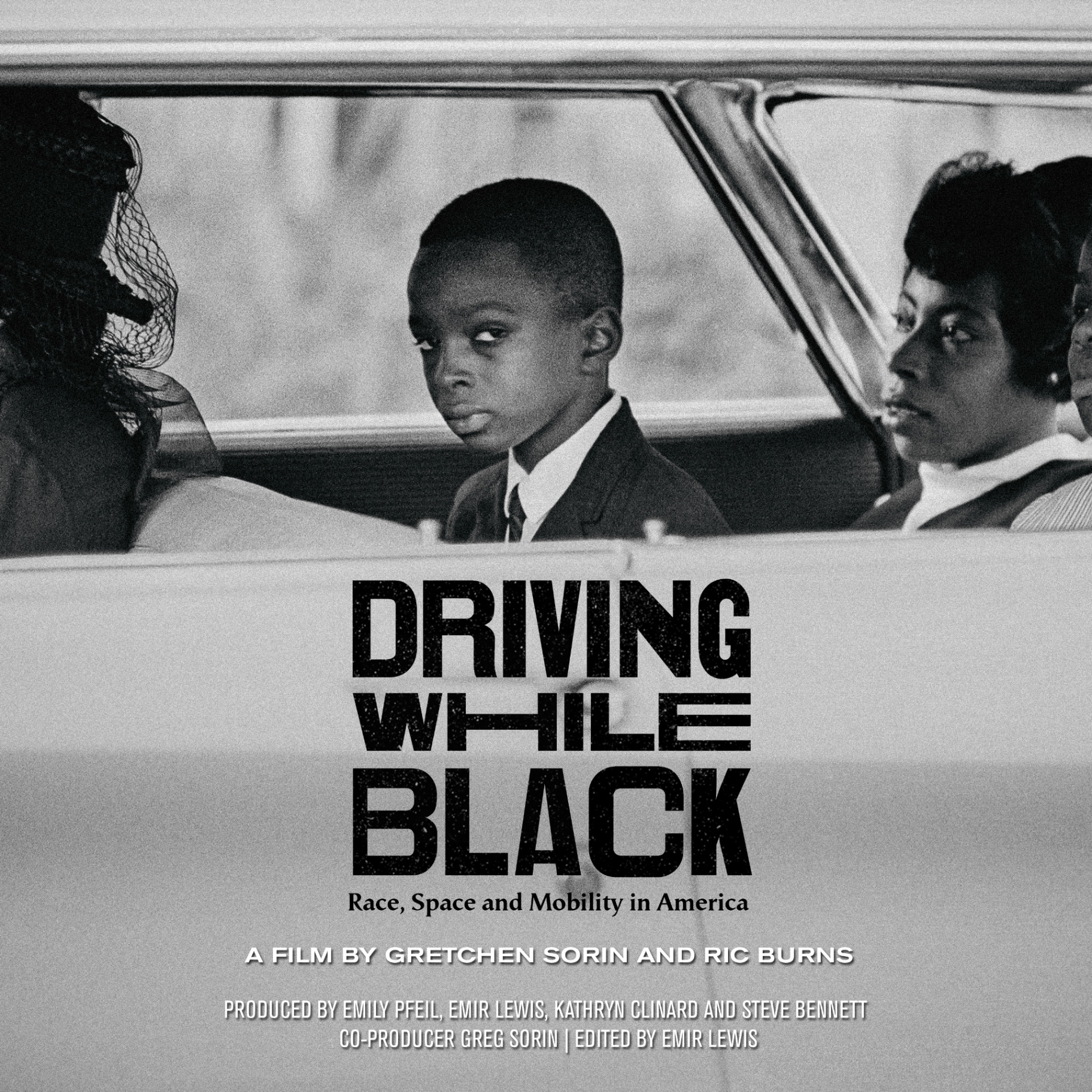 Driving While Black — PBS key art featuring a family inside a car