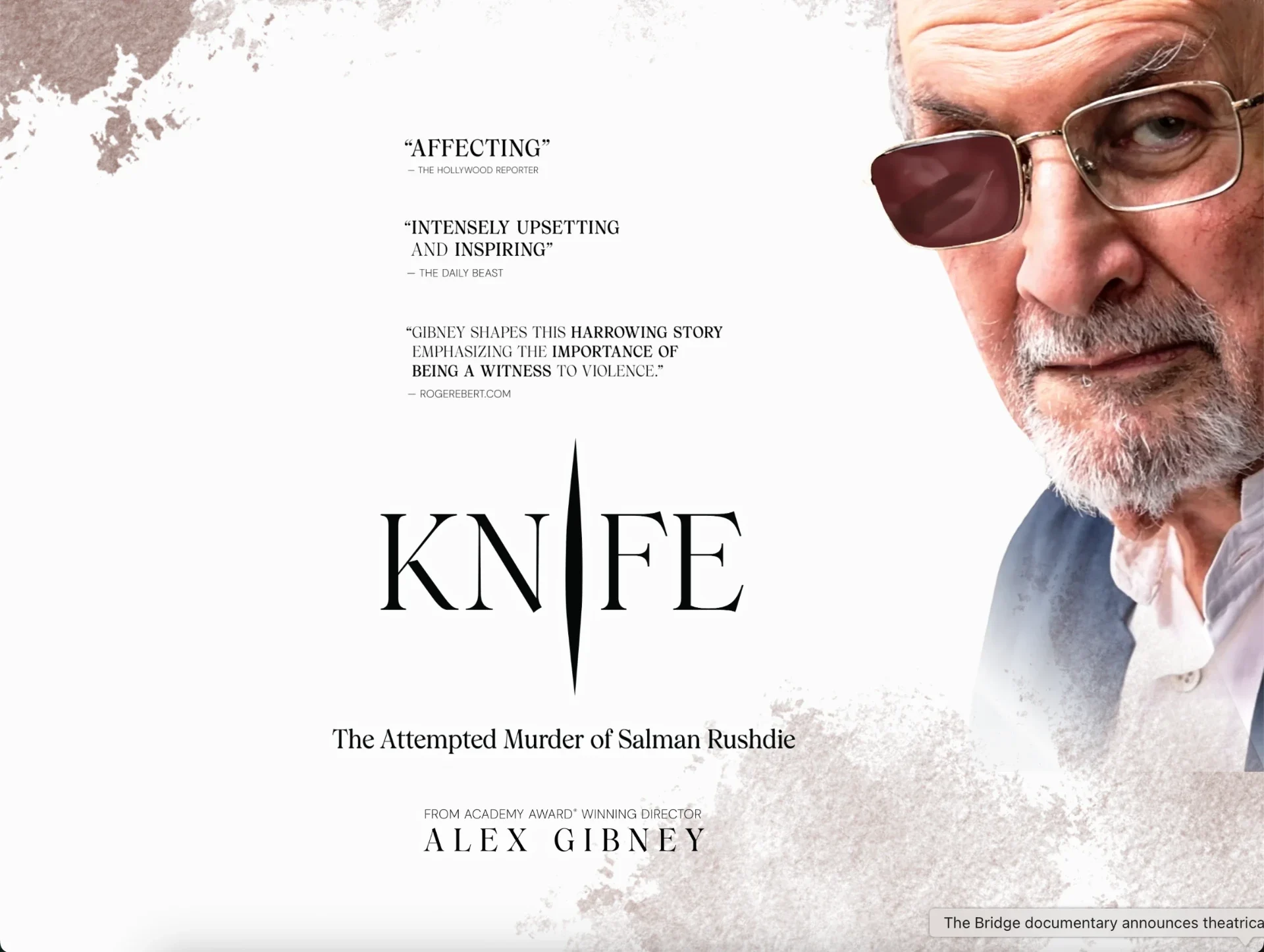 Knife: The Attempted Murder of Salman Rushdie — documentary feature poster