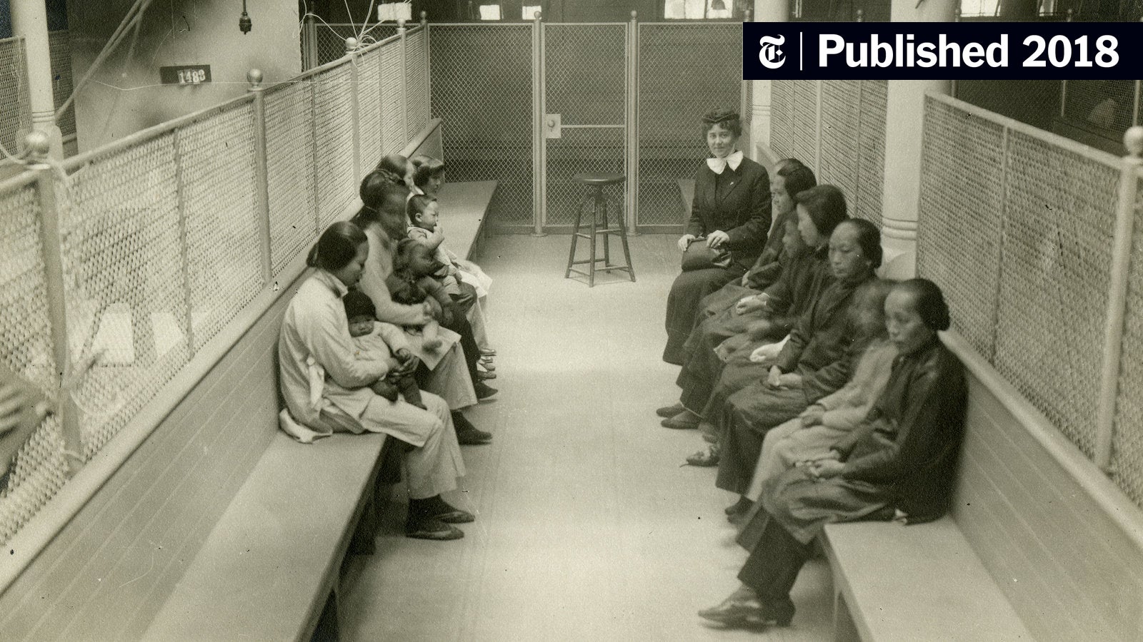 Chinese women and children detained at the Angel Island Immigration Station, c. 1910s