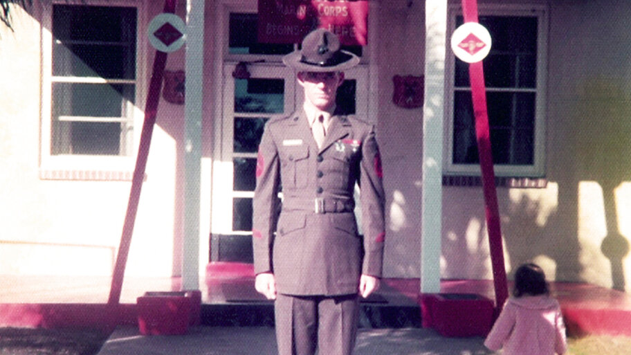 Master Sgt. Jerry Ensminger in Marine Corps drill instructor uniform